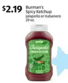 Aldi Burman's spicy ketchup offer