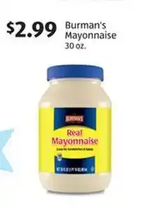 Aldi Burman's mayonnaise offer