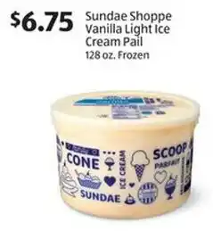 Aldi Sundae shoppe vanilla light ice cream pail offer
