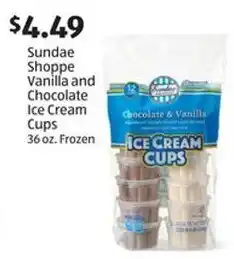 Aldi Sundae shoppe vanilla and chocolate ice cream cups offer