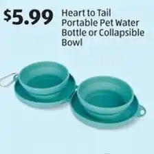 Aldi Heart to tail portable pet water bottle or collapsible bowl offer