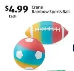Aldi Crane rainbow sports ball offer