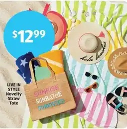 Aldi Live in style novelty straw tote offer