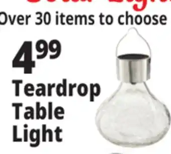 Ocean State Job Lot Outdoor Living Accents Solar Glass Teardrop LED Table Top Light offer