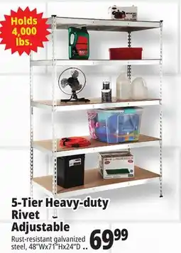 Ocean State Job Lot Method Storage Systems 5-Tier Heavy-Duty Rivet Shelving Unit 48 x 71 offer