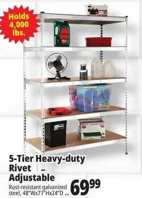 Ocean State Job Lot Method Storage Systems 5-Tier Heavy-Duty Rivet Shelving Unit 48 x 71 offer