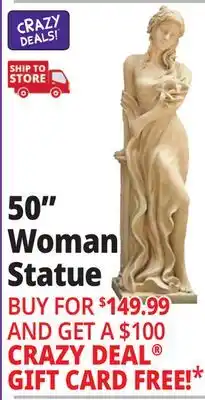 Ocean State Job Lot 50 Woman Statue offer