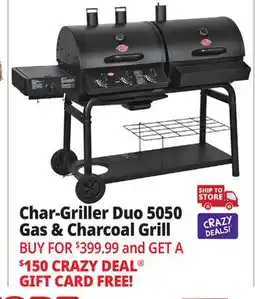 Ocean State Job Lot Char-Griller Duo 5050 Gas & Charcoal Grill Black offer