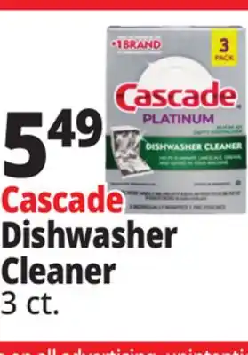 Ocean State Job Lot Cascade Platinum Dishwasher Cleaner 3 Pack offer