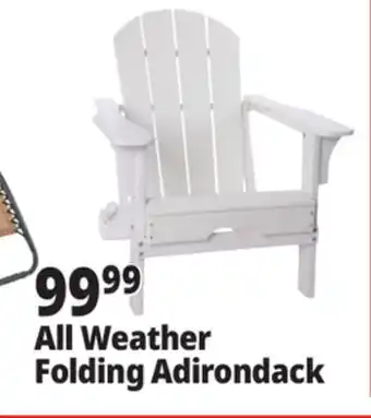 Ocean State Job Lot All-Weather Folding Adirondack Chair White offer