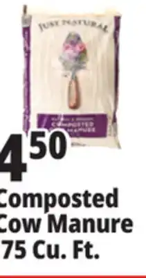 Ocean State Job Lot Just Natural Organic Composted Cow Manure .75 cu ft offer