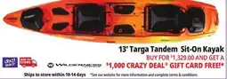 Ocean State Job Lot Wilderness Systems Targa 130T Recreational Tandem Kayak Mango offer