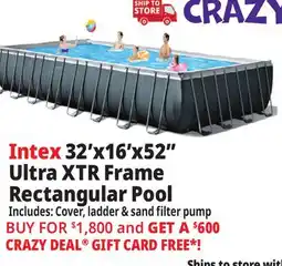 Ocean State Job Lot Intex 32' x 16' x 52 Ultra XTR Frame Rectangular Pool Set with Sand Filter Pump offer