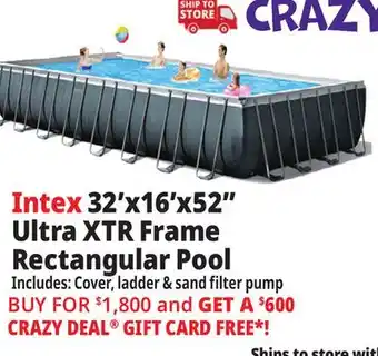 Ocean State Job Lot Intex 32' x 16' x 52 Ultra XTR Frame Rectangular Pool Set with Sand Filter Pump offer