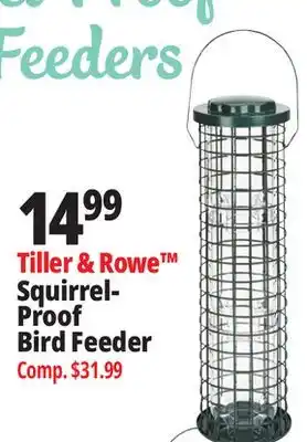 Ocean State Job Lot Tiller & Rowe Squirrel Proof Bird Feeder offer