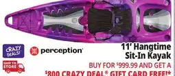 Ocean State Job Lot Perception Hangtime 11.0 Recreational Kayak Mystic offer
