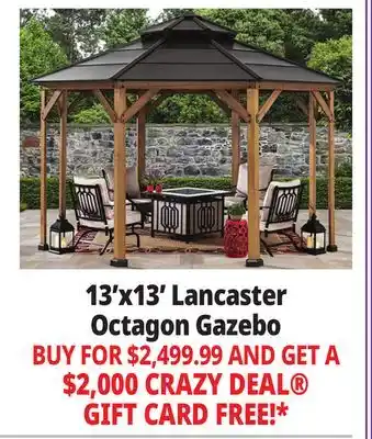 Ocean State Job Lot Lancaster 13' x 13' Octagon Cedar Hardtop Gazebo offer