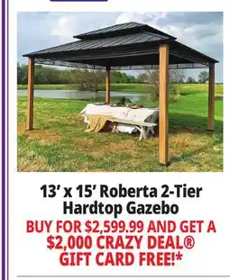 Ocean State Job Lot Roberta 13' x 15' 2-Tier Hardtop Gazebo offer