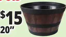 Ocean State Job Lot Whiskey Barrel Resin Planter 20 offer