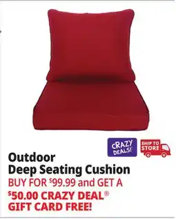 Ocean State Job Lot Outdoor Living Furnishings Acrylic Deep Seat Patio Cushion with 3M Scotchgard Red offer