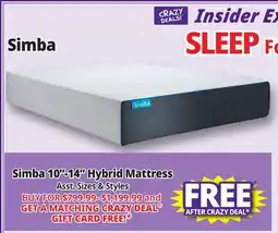 Ocean State Job Lot Simba Mattress offer