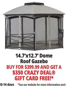 Ocean State Job Lot Sunjoy 2-Tone Steel Gazebo with 2-Tier Dome Roof 14.7' x 12.7' Gray offer