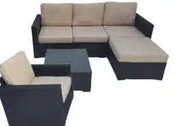 Ocean State Job Lot 6-Piece Resin Wicker Sectional Dark Brown/Tan offer