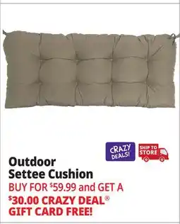 Ocean State Job Lot Outdoor Living Furnishings Acrylic Settee Patio Cushion with 3M Scotchgard Taupe offer