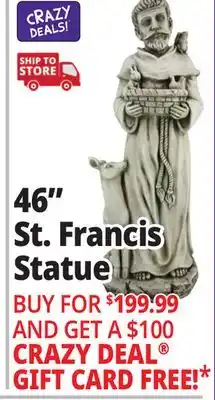 Ocean State Job Lot 46 St.Francis Garden Statue offer