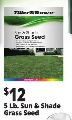 Ocean State Job Lot Tiller & Rowe Sun & Shade Grass Seed 5 lbs offer