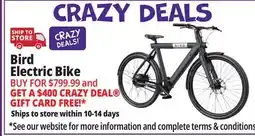 Ocean State Job Lot BirdBike A-Frame eBike Stealth Black offer