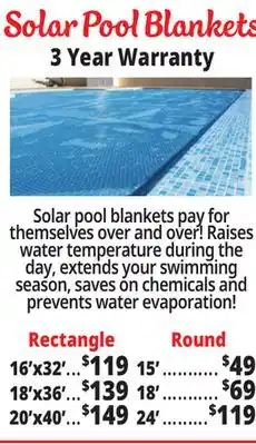 Ocean State Job Lot Solar Pool Blankets offer