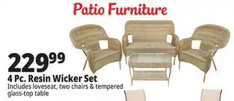 Ocean State Job Lot 4 Piece Resin Wicker Patio Set offer
