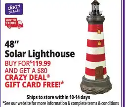 Ocean State Job Lot 48 Solar Lighthouse offer