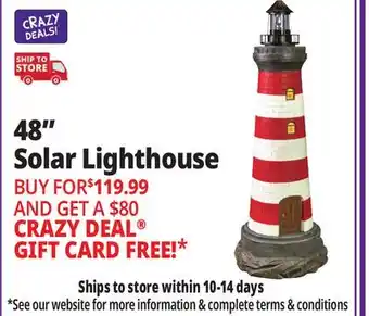 Ocean State Job Lot 48 Solar Lighthouse offer