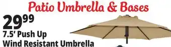 Ocean State Job Lot 7.5' Wind Resistant Steel Patio Umbrella with Push Lift offer