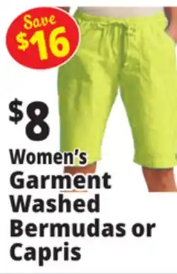 Ocean State Job Lot Women's Garment Washed Bermudas or Capris offer