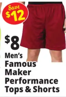 Ocean State Job Lot Men's Famous Maker Performance Tops & Shorts offer