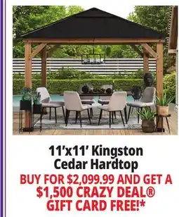 Ocean State Job Lot Kingston 11' x 11' Cedar Framed Hardtop Gazebo offer