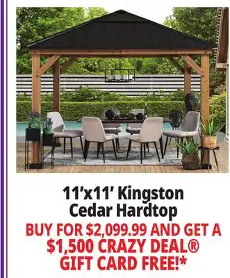 Ocean State Job Lot Kingston 11' x 11' Cedar Framed Hardtop Gazebo offer