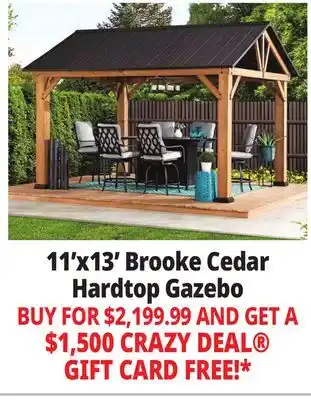 Ocean State Job Lot 11'x13' Brooke Cedar Hardtop Gazebo offer