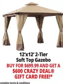 Ocean State Job Lot Sunjoy Aluminum Frame 2-Tier Steel Soft Top Gazebo 12' x 12' Beige/Brown offer