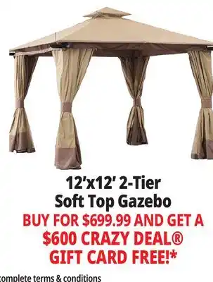 Ocean State Job Lot Sunjoy Aluminum Frame 2-Tier Steel Soft Top Gazebo 12' x 12' Beige/Brown offer