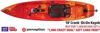 Ocean State Job Lot 10' Crank Sit-On Kayak offer