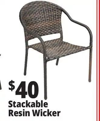 Ocean State Job Lot Outdoor Living Accents Resin Wicker Stacking Chair offer