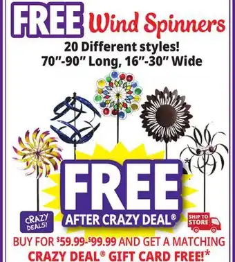 Ocean State Job Lot Wind Spinners offer