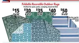 Ocean State Job Lot Foldable Reversible Outdoor Rugs offer