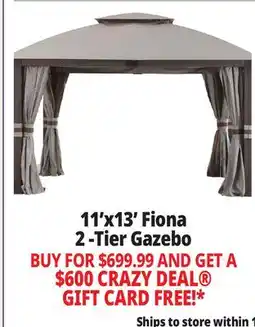 Ocean State Job Lot Sunjoy Fiona 2-Tier Gazebo 11' x 13' Light Gray offer