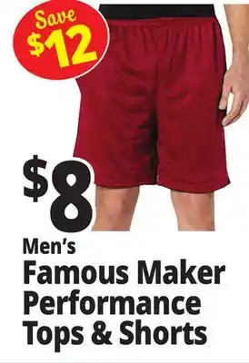 Ocean State Job Lot Famous Maker Performance Tops & Shorts offer