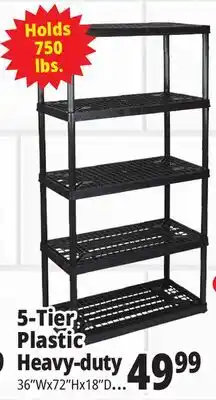 Ocean State Job Lot Maxit 5-Tier Heavy-Duty Plastic Shelving Unit offer